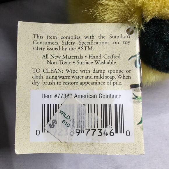 Audubon Birds American Goldfinch Wild Republic Realistic Plush Stuffed NO SOUND - Picture 9 of 11